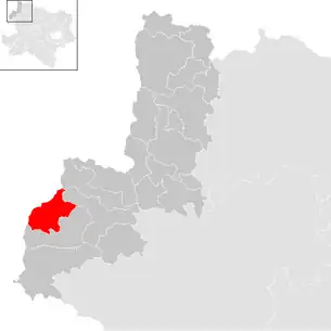 Lage der Gemeinde Moorbad Harbach im Bezirk Gmünd (anklickbare Karte)