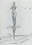 Zorns Bleistiftskizze zu Morgonbad, 1908