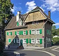Baudenkmal Morsbach 34Wehrturm (rechter Gebäudeteil)Haus Reinshagen (linker Gebäudeteil)