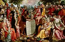 Moses mit den Gesetzestafeln und den Israeliten, mit Portraits der Familie Panhuys und ihren Freunden, 1574–75, Museum Catharijneconvent, Utrecht