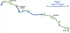 Verlauf des Motorways M2