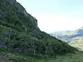 Blick nach Südwesten auf einem Hang auf etwa 1100 m Höhe