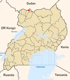 Lage von Moyo (Uganda) innerhalb Ugandas