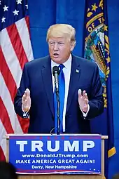 Der Schriftzug Trump von Donald Trump ist in der Akzidenz-Grotesk gesetzt.