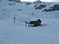 Ehemalige Muggengratbahn, ein Sessellift am Ufer des Zürsersees, 2009 durch 6er-Sessellift ersetzt.