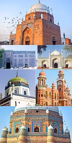 Karte von Pakistan, Position von Multan hervorgehoben