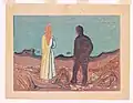 Zwei Menschen. Die Einsamen (1899), Holzschnitt, 39,5 × 55,0 cm, Munch-Museum Oslo