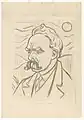 Edvard Munch: Friedrich Nietzsche (1906), Lithografie,  62 × 48 cm, Munch-Museum Oslo