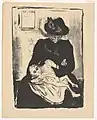 Edvard Munch: Das Erbe (1916?), Lithografie, 43 × 31 cm, Munch-Museum Oslo