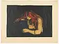 Vampir II (1902), Lithografie, 38,6 × 55,1 cm, Munch-Museum Oslo