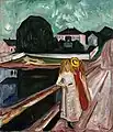 Mädchen auf der Brücke (1933–35), Öl auf Leinwand, 80,5 × 69,3 cm, Kimbell Art Museum, Fort Worth, Texas