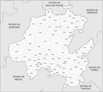 Verwaltungsgliederung von Hidalgo