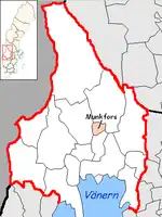 Lage der Gemeinde Munkfors