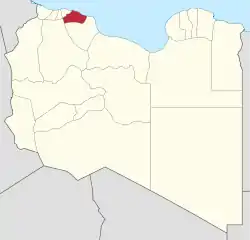 Die Lage von Munizip al-Murgub in Libyen