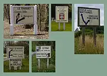 Zusammenstellung verschiedener Schidertafeln zwischen zwei Tragsäulen