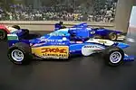 Seitenansicht des Benetton B195 von Michael Schumacher(Cité de l’Automobile, Mülhausen)