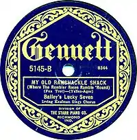 Bailey’s Lucky Seven – My Old Ramshackle Shack, 192?