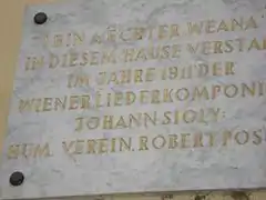 Gedenktafel Johann Sioly Komponist.
