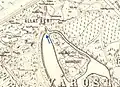 Die Nádor-Insel samt gleichnamiger Brücke auf einem Stadtplan von 1882