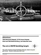 NATO-Flugblatt, das während der Operation Allied Force abgeworfen wurde