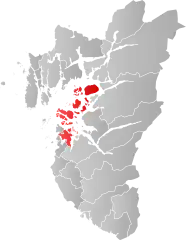 Lage der Kommune in der Provinz Rogaland