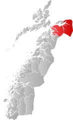 Lage der Kommune in der Provinz Nordland