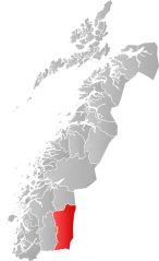 Lage der Kommune in der Provinz Nordland