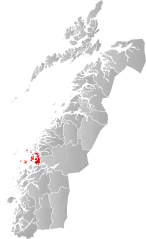 Lage der Kommune in der Provinz Nordland