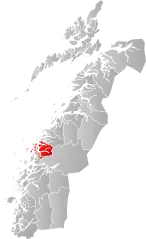 Lage der Kommune in der Provinz Nordland
