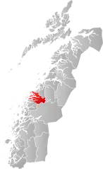 Lage der Kommune in der Provinz Nordland
