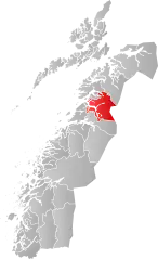 Lage der Kommune in der Provinz Nordland