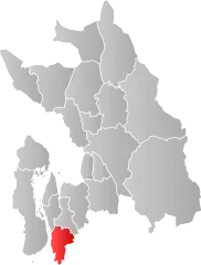 Lage der Kommune in der Provinz Akershus