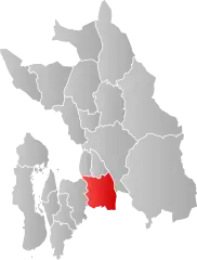 Lage der Kommune in der Provinz Akershus