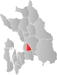 Lage der Kommune in der Provinz Akershus