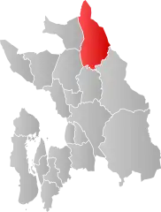 Lage der Kommune in der Provinz Akershus