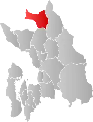Lage der Kommune in der Provinz Akershus