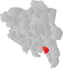 Lage der Kommune in der Provinz Innlandet