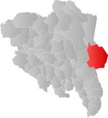 Lage der Kommune in der Provinz Innlandet
