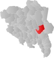 Lage der Kommune in der Provinz Innlandet