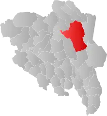 Lage der Kommune in der Provinz Innlandet
