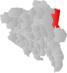 Lage der Kommune in der Provinz Innlandet