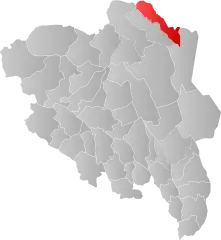 Lage der Kommune in der Provinz Innlandet