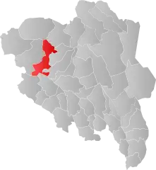 Lage der Kommune in der Provinz Innlandet