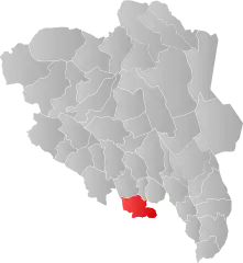 Lage der Kommune in der Provinz Innlandet