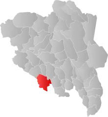 Lage der Kommune in der Provinz Innlandet