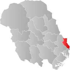 Lage der Kommune in der Provinz Telemark