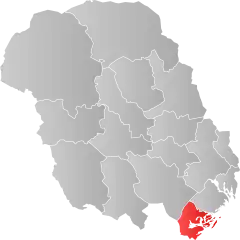 Lage der Kommune in der Provinz Telemark
