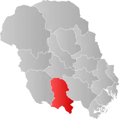 Lage der Kommune in der Provinz Telemark