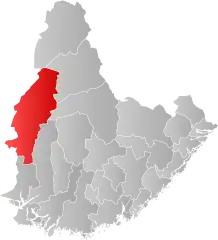 Lage der Kommune in der Provinz Agder
