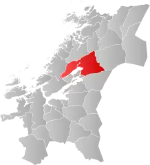 Lage der Kommune in der Provinz Trøndelag